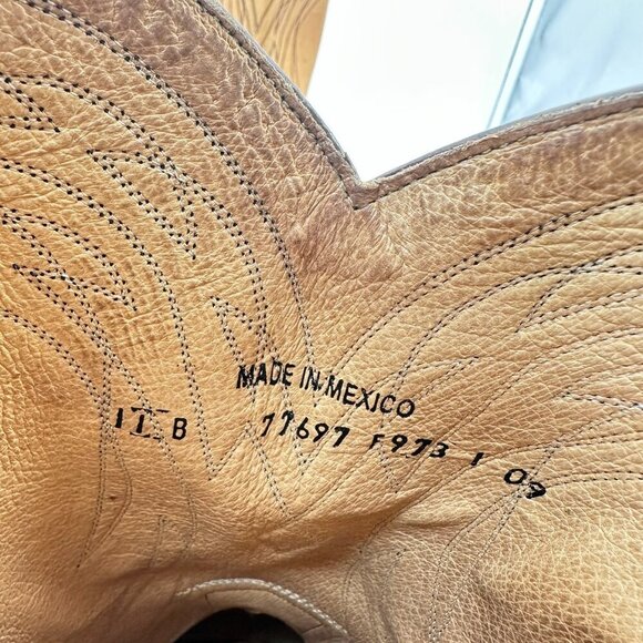 Frye Billy Tall Men Size 10B Women 11B 77697 Light Tan Leather Cowboy Boot - Picture 13 of 15